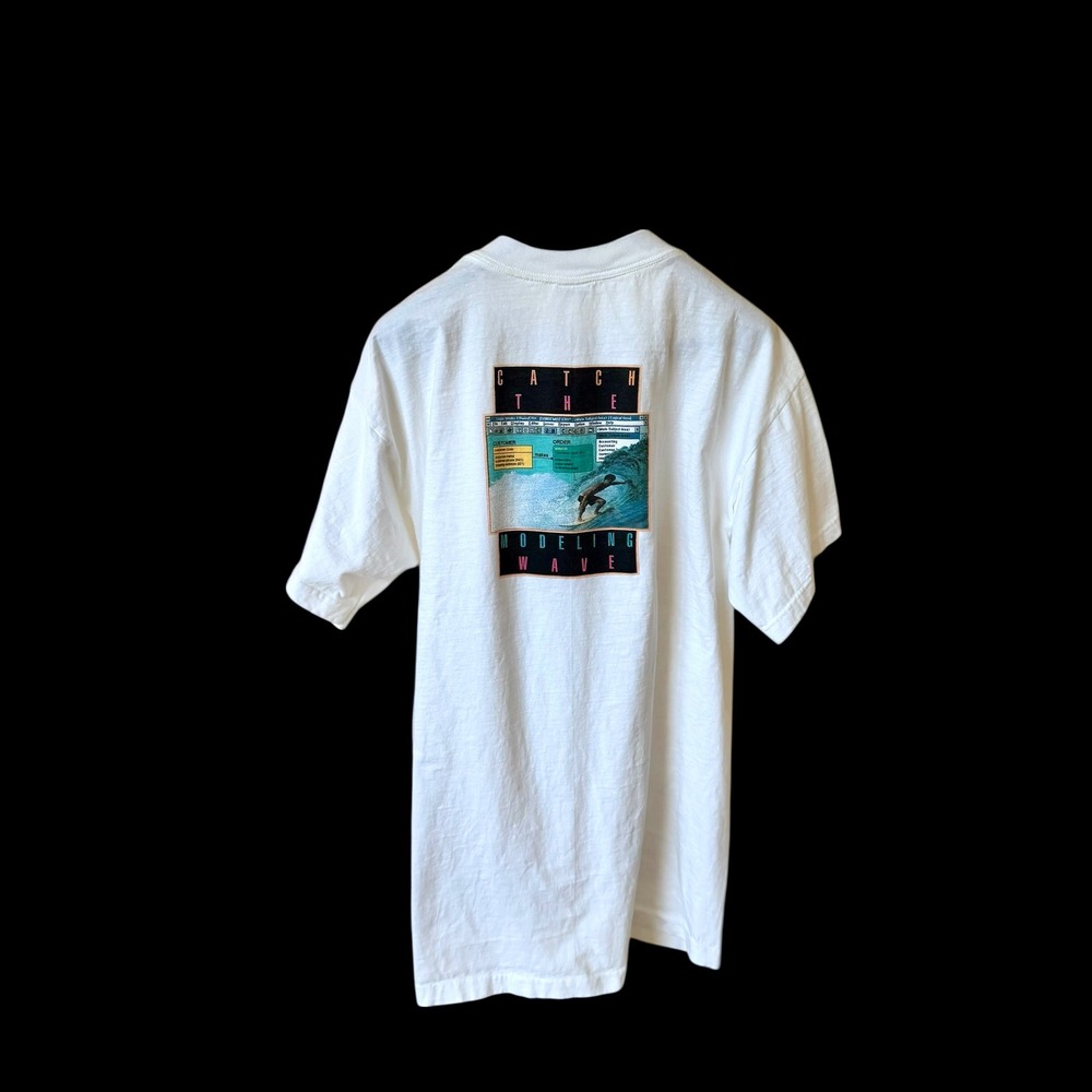 Vintage 90s Tech Silicon Valley Promo T-Shirt White XL Distressed - Picture 2 of 8